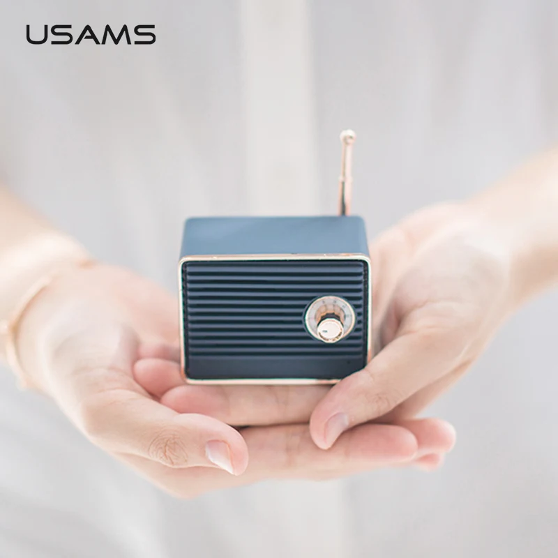 

USAMS Retro Mini Bluetooth Speaker Handsfree Radio Style Stereo Wireless Speaker FM Sound Music For iPhone Portable Loudspeaker