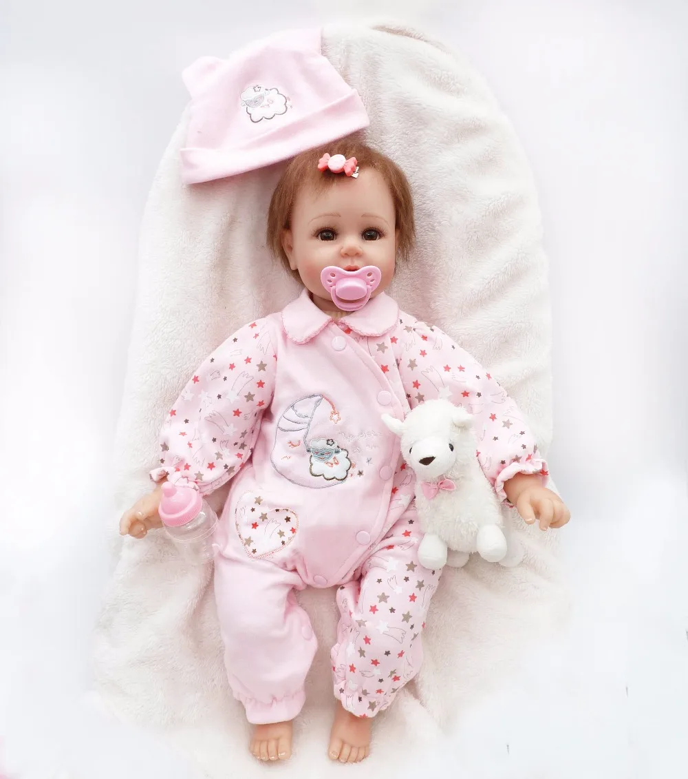 Bebes reborn силиконовые реборн Детские куклы игрушки для детей подарок роскошный набор высокого моделирования кукла реборн с овечкой плюшевый