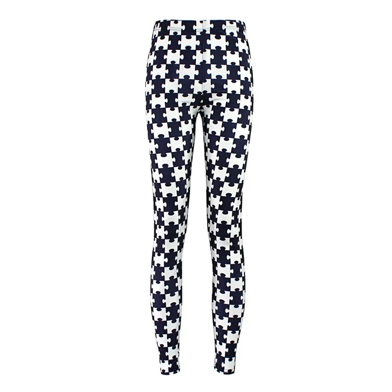 

DOUBCHOW Womens Puzzle Printed Leggings Pants Maiden Girls Spandex Shiny Stretchy Leggings Costume Skinny Footless Plus Size 3XL
