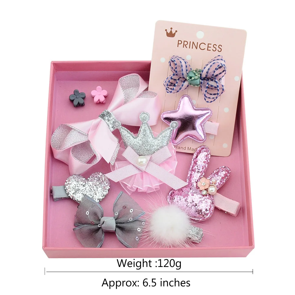 Fashion Children's Headwear Set Gift Boxed Princess Girls Hairband Flower Bow Crown Hairpin Set Hair Accessories (3)