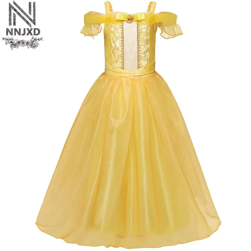 Teenage Girl Dress Girls Party Wear Beauty And The Beast  Prom Gown Children Kid Halloween Costume Girl Clothes 6 8 10 Year