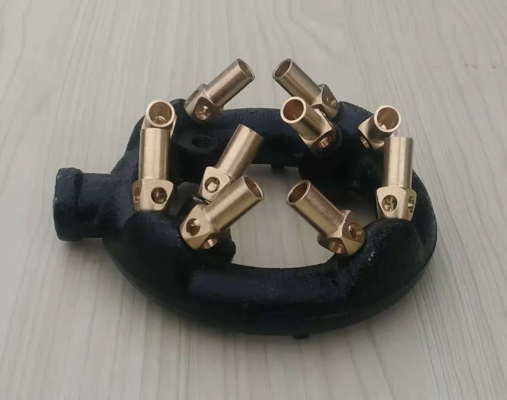 

Supper quality Cast iron 10 nozzles gas jet tips burner for kitchen cooking propane jet burner with brass orifice lpg &lng