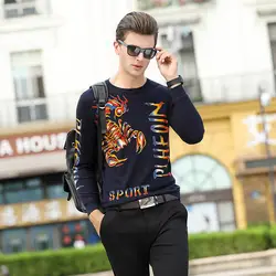 Китайский стиль 3D скорпион с буквенным принтом модный свитер осень 2018 новый качественный хлопок мягкий эластичный свитер мужской M-3XL