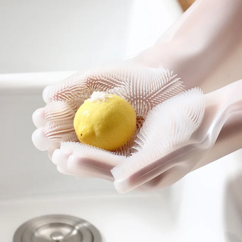 

BUYBAY Silicone Dishwashing Gloves Waterproof Housework Guantes Multifunctional Home Handschoenen Hand-type Gloves for Kitchen