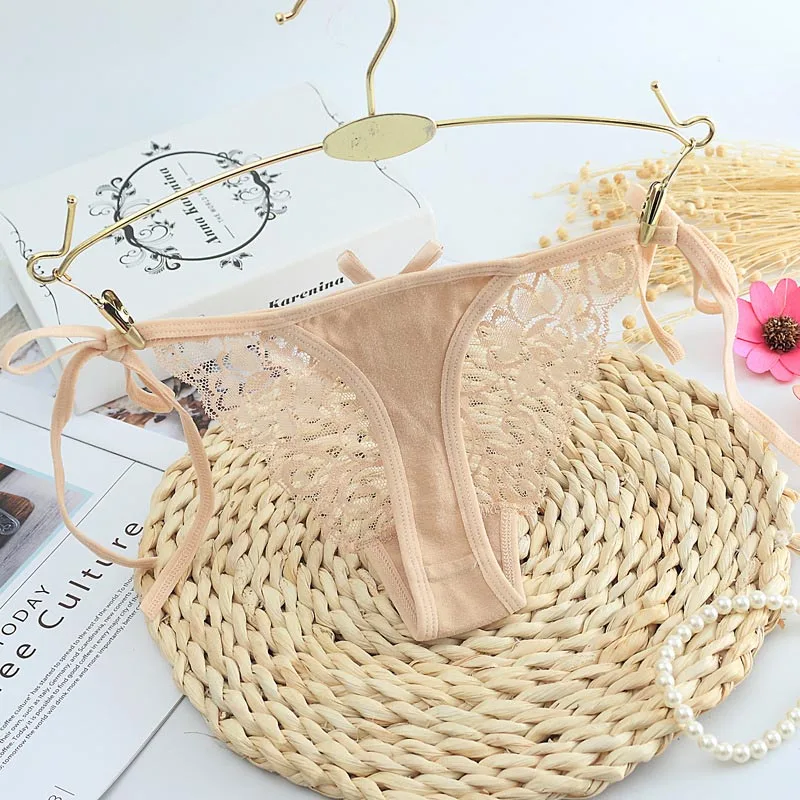 Bowknot Lifter Bragas Lace Underwear Women's Bandage Transparent Thongs and G String Flower Pattern Sexy Intimates  (8)