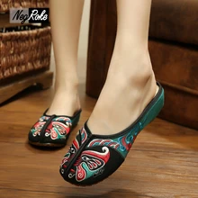 Summer Chinese style indoor home Slippers women Peking Opera embroidery sandals women Casual shoes mujer slides