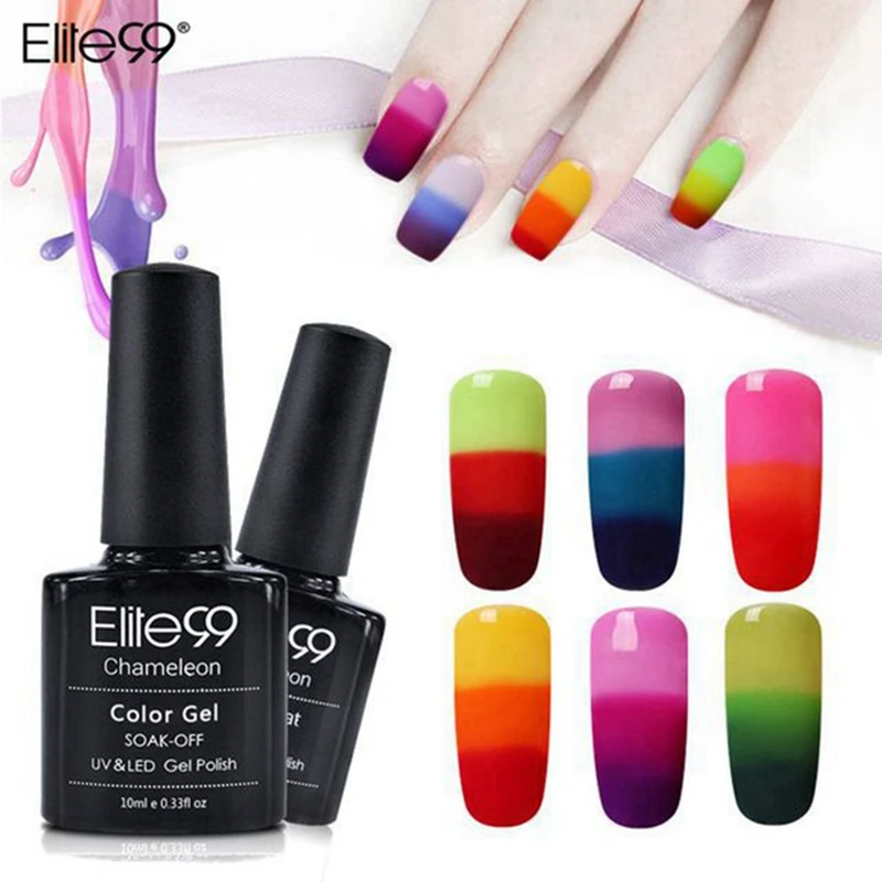 

Elite99 10ml Gel Varnish Nail Gel Polish Chameleon Temperature Color Changing Nail Polish Thermal Color Change UV Gel Lacquer