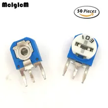 50PCS RM063 (blue white) blue and white can be adjusted resistance potentiometer 100 1K 2K 5K 10K 20K 50K 100K 200K 500K 1M ohm