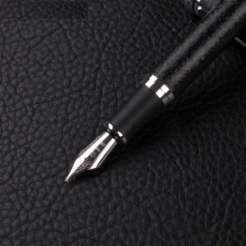JINHAO X750 черный 18KGP 0,7 мм перо с широким основанием перьевая ручка мерцающие пески