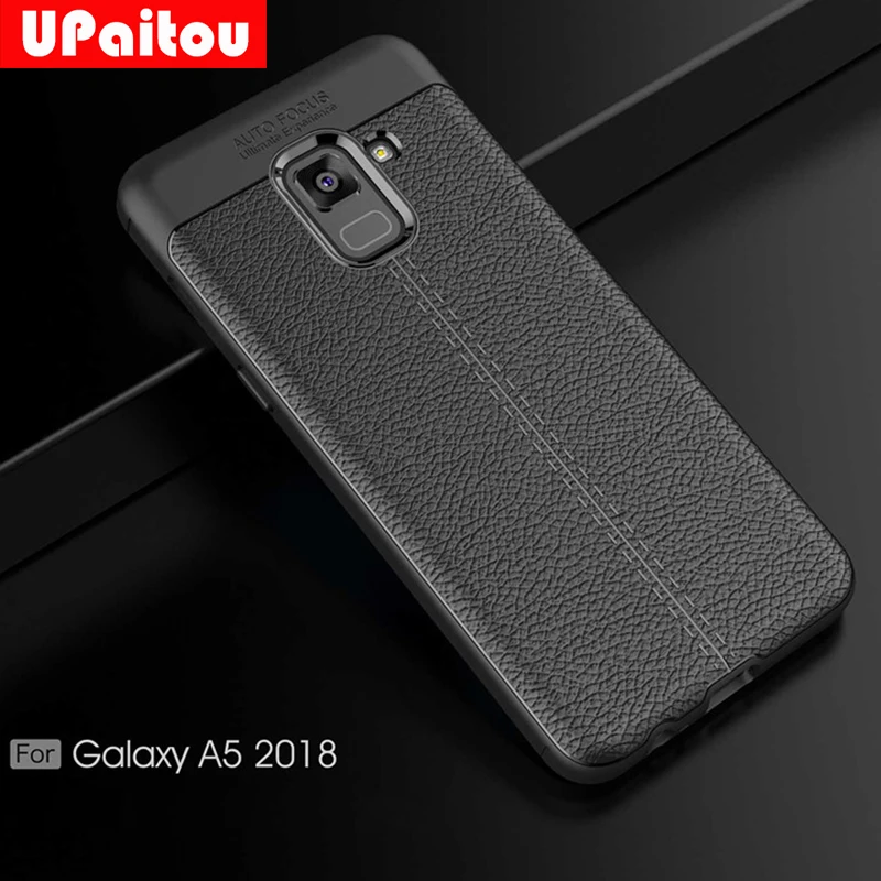 Upaitou мягкий чехол TPU для Samsung Galaxy A5 2018 кожаный Текстура силиконовый A8 телефон |