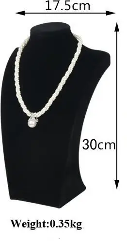 Высокое качество Роскошный бархат черный цвет ювелирные изделия ожерелье Подвески с держателем дисплей колье Стенд Показать цена 5 вариантов - Цвет: Height 30cm