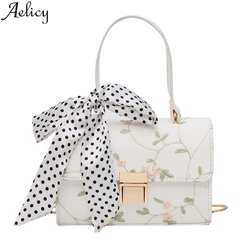 

Aelicy 2019 New Summer Fairy Tide Bag Korean Embroidery Chain Fashion Beach Shoulder Bag Ladies Bohemian Style