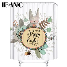 IBANO Cartoon Rabbit Shower Curtain Waterproof Polyester Fabric 180x180cm Shower Curtain For The Bathroom With 12pcs Hooks IBANO Cartoon Rabbit Shower Curtain Waterproof Polyester Fabric 180x180cm Shower Curtain For The Bathroom With 12pcs Hooks