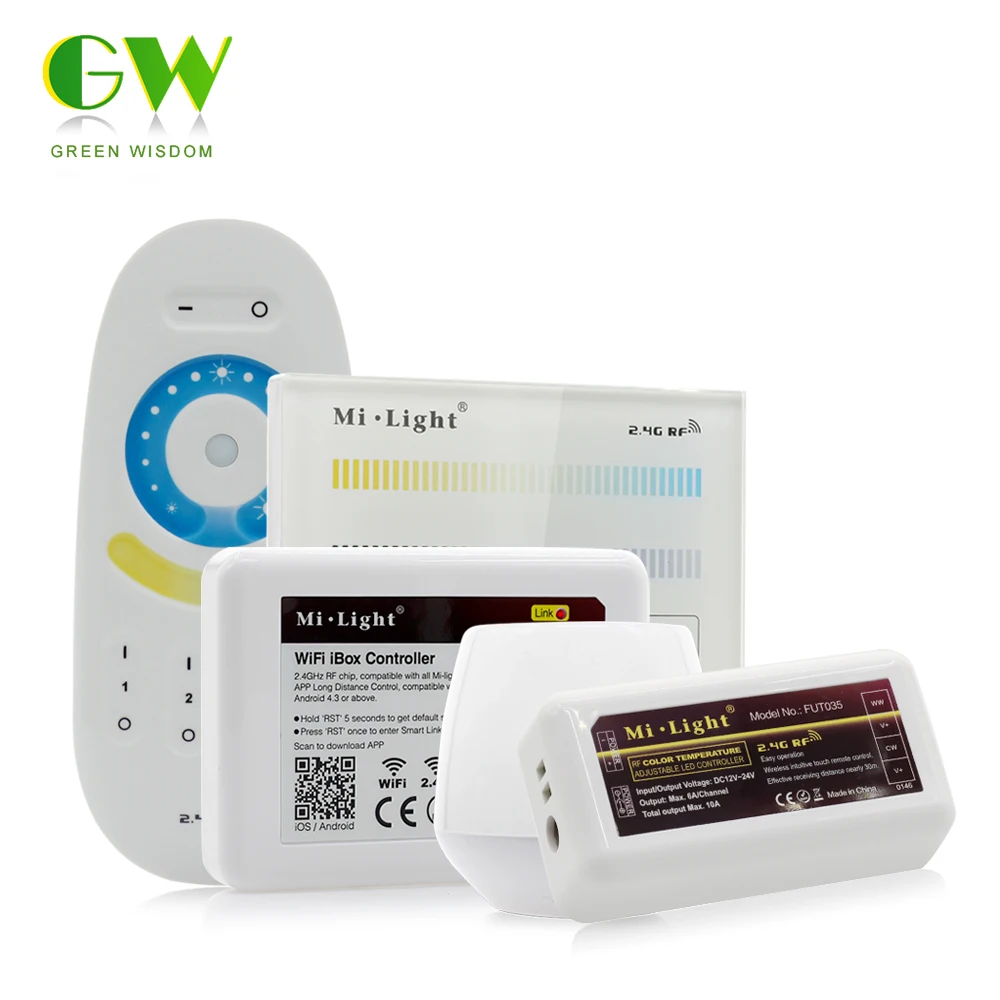 

LED Strip Smart Controller Color Temperature & Adjustable Brightness Dimmer DC12-24V For LED Strip