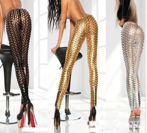 

3 Color Women Sexy Patent Leather Japaned Pencil Pants Glossy Wetlook Latex Skinny Jeggings Stretch Chic Slim Leggings Clubwear
