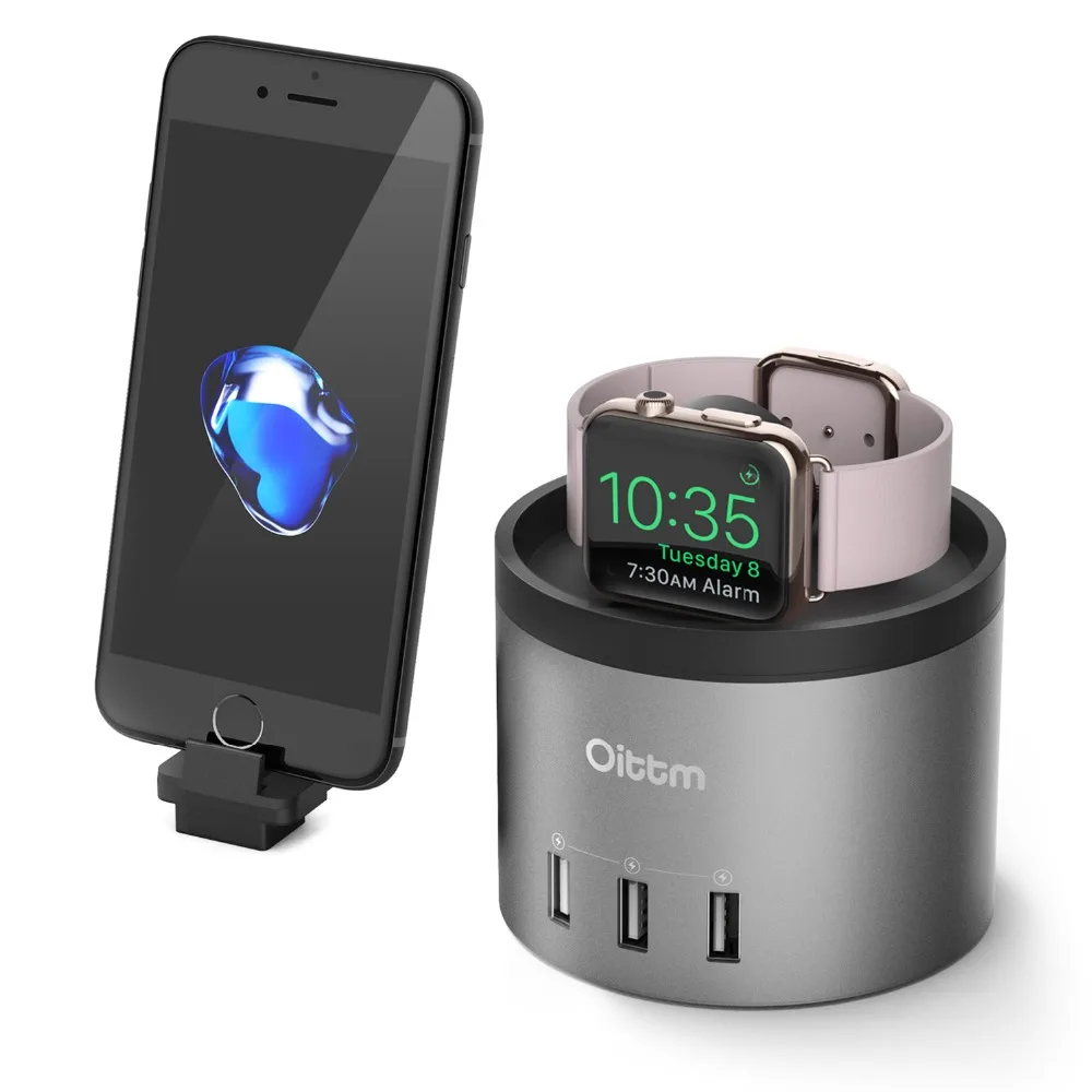 Oittm Für Apple iPhone iPad Wtach Ladegerät Stehen Mit 4 USB Ports ... Oittm Für Apple iPhone iPad Wtach Ladegerät Stehen Mit 4 USB Ports ...