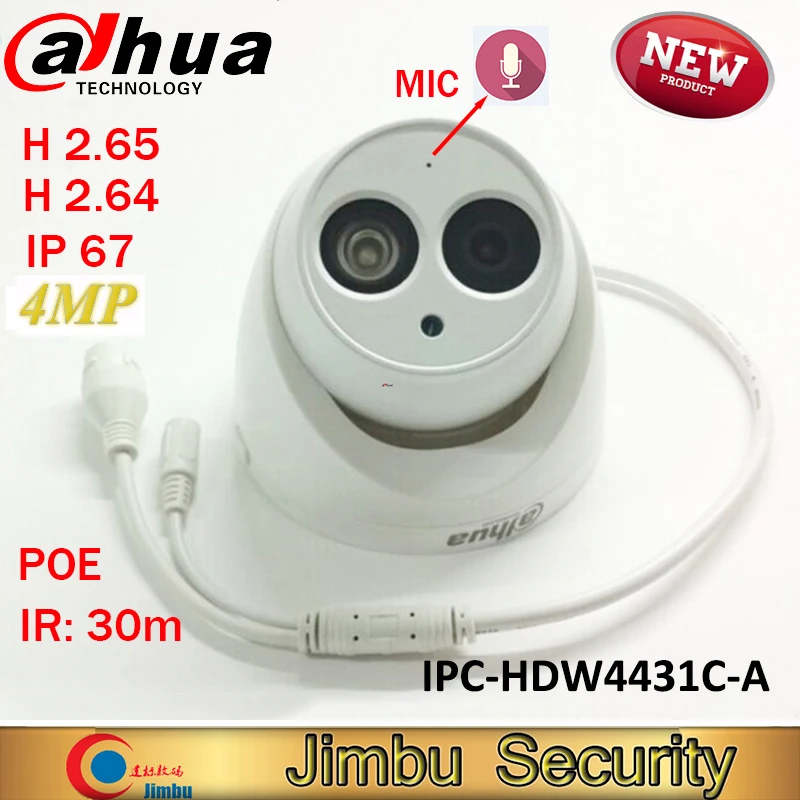 

Dahua 4MP POE IR30M H.265 Full HD ip Camera IPC-HDW4431C-A-V2 Built-in-MIC CCTV Network Camera DH-IPC-HDW4431C-A