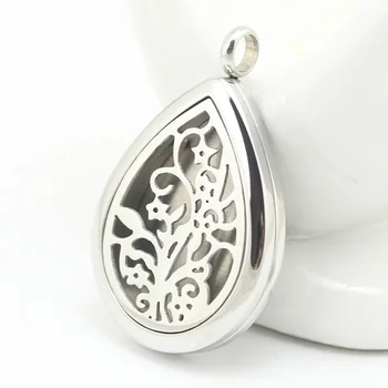 

10pcs/lot Stainless Steel Oval Shape Flower Aromatherapy Essential Oil Diffuser Perfume Locket Pendant