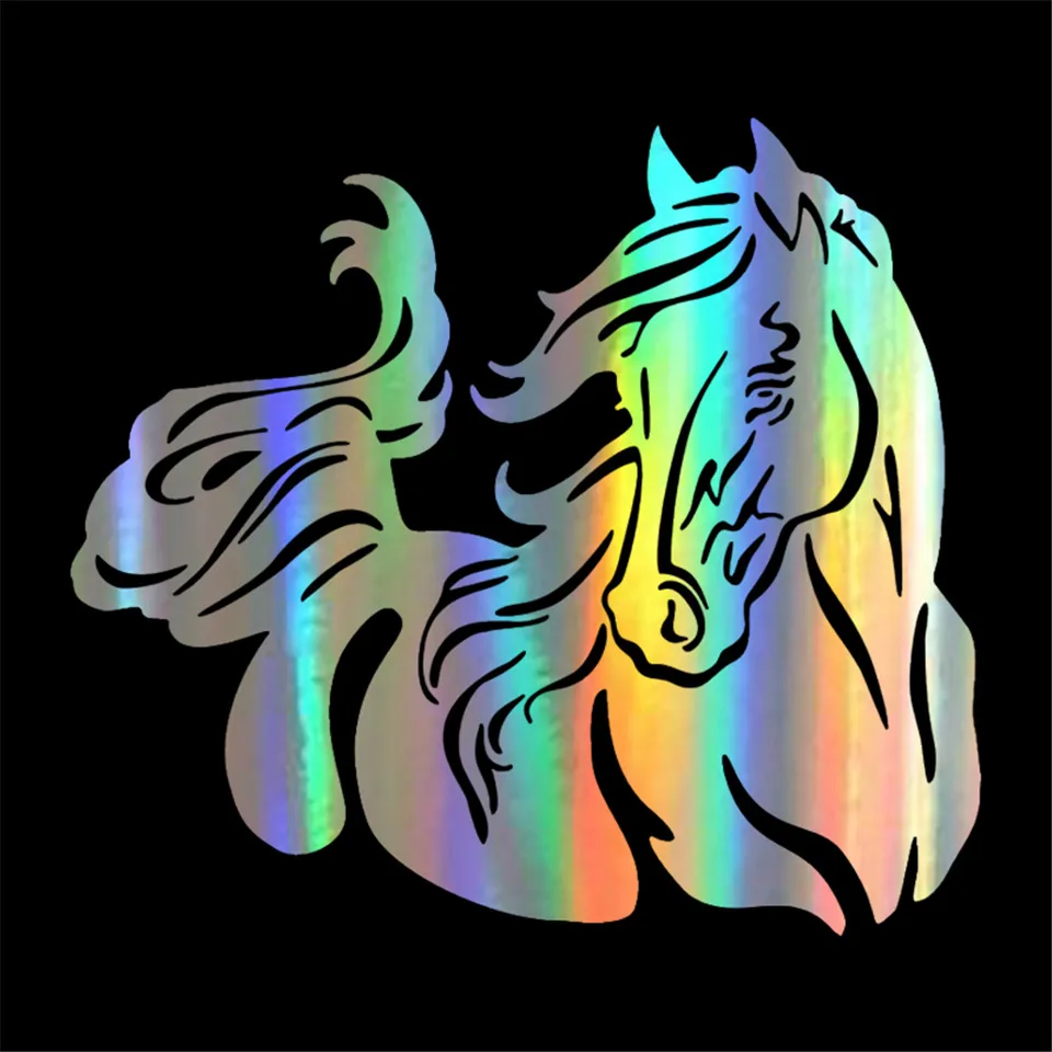 2017.9CM Beautiful Horse Pattern Car Body Stickers Stylish Pet Equine Car Body Decals Car For Ford Audi BMW Toyota VW Black (3)