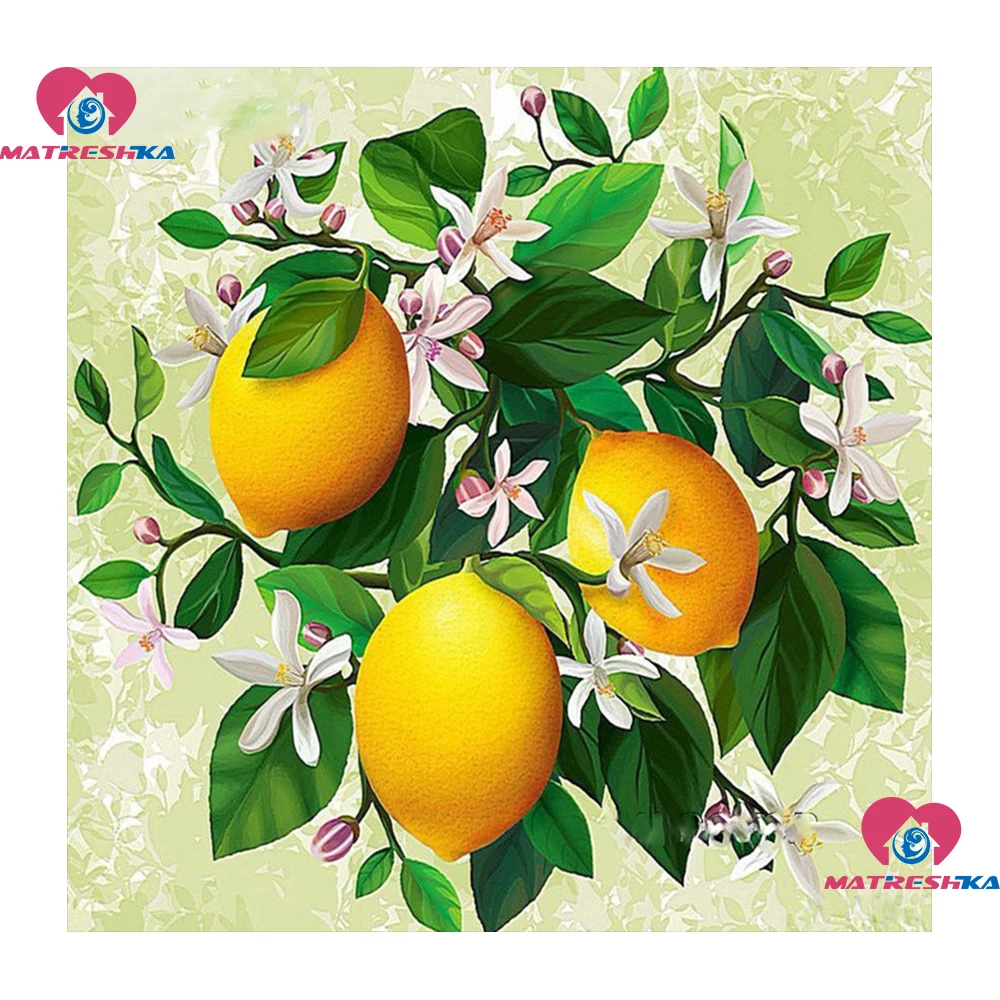 

Full Drill 5D DIY Diamond Painting completely Square/round "lemon tree"Needlework Mosaic embroidery accessories kit sticker gift