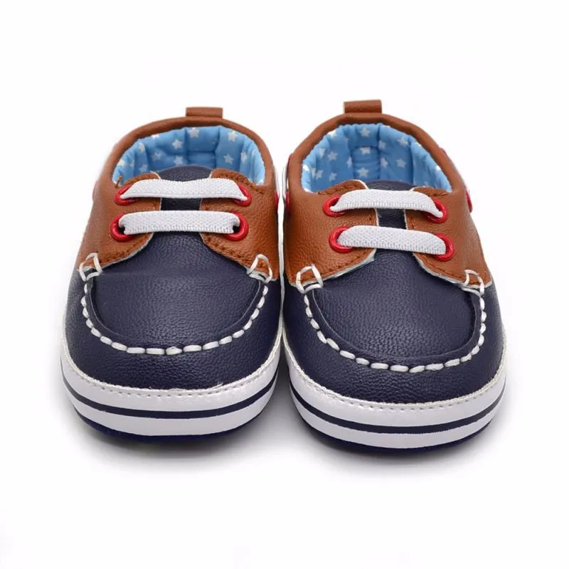 Модная обувь для мальчиков детские из искусственной кожи шнуровка обувь для колыбельки Нескользящие Prewalkers обувь