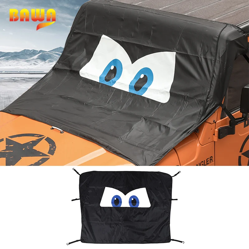 BAWA Car Covers for Jeep Wrangler TJ JK JL 1997 2018 Front Windshield Sunshade for Jeep Wrangler