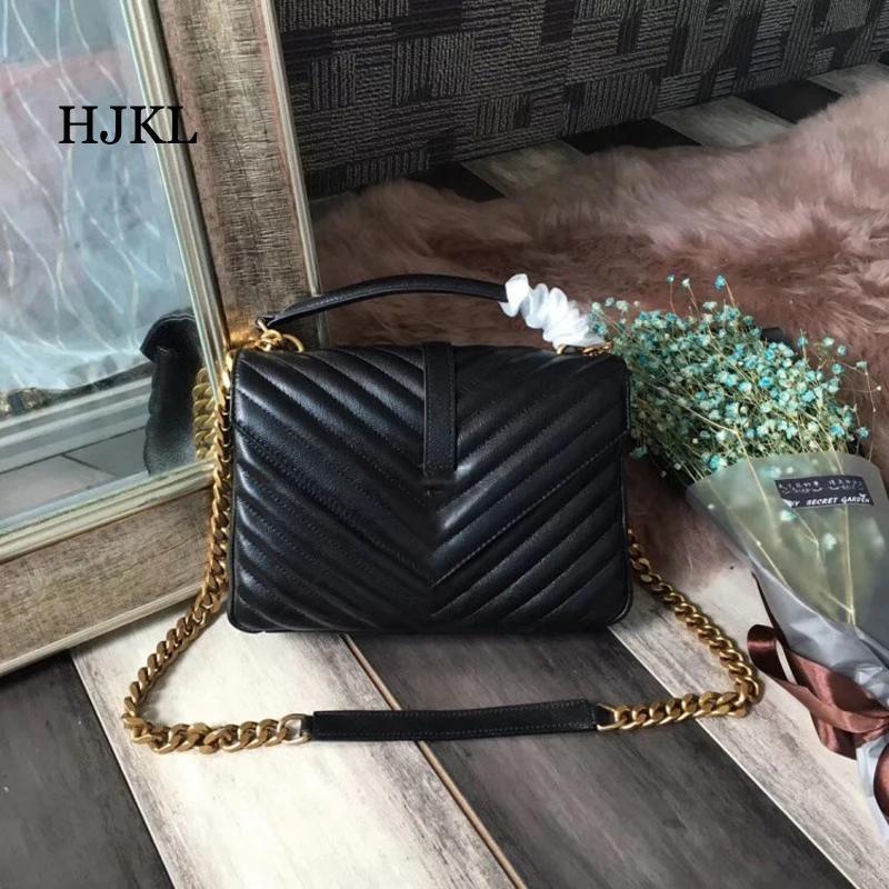 

2019 Spring new tide rhombic chain female bag retro messenger bag luxury leather handbags shoulder bag