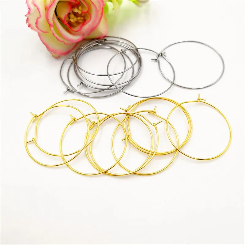 100pcs 316L Stainless Steel Earring Loop 9 shaped Loop Simple Circle