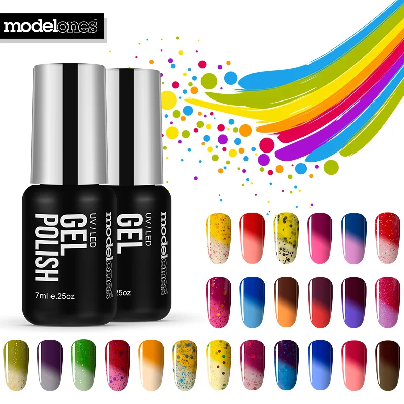  Modelones Temperature UV Nail Polish Soak Off Chameleon Thermal Led Gel Nail Lacquer Semi Permanent