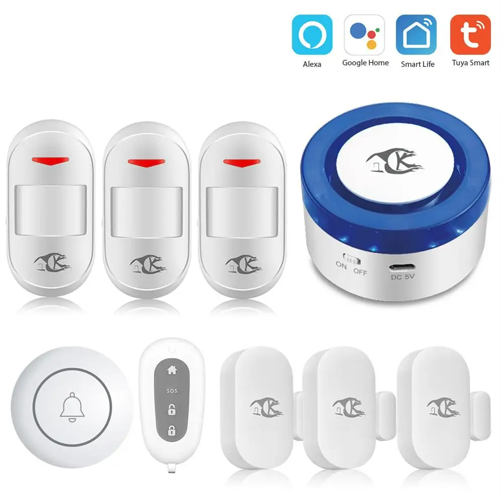 Smart home security wifi alarm siren for smart life free APP compatible motion sensor detector Smart home security wifi alarm siren for smart life free APP compatible motion sensor detector