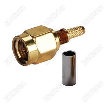 

50 Pieces SMA Male Plug Crimp For RG178 RG316 1.13mm Solder Cable Straight RF Connector