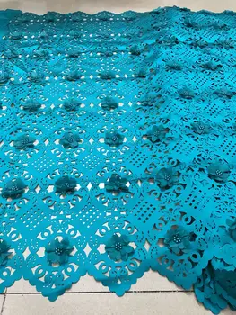 

High quality African embroidered lace fabric with beads super quality french net lace for wedding dress