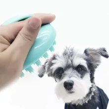 Собака массажер-Расческа массажная щетка для душа силиконовый инструмент щетка для шерсти собаки кошки душ Аксессуары для животных принадлежности