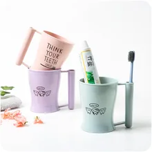 Любителей мультфильмов Зубная щётка чашка с ручкой Пластик Ванная комната жидкость для полоскания рта чехол для зубной щетки чашки товары для дома, ванной
