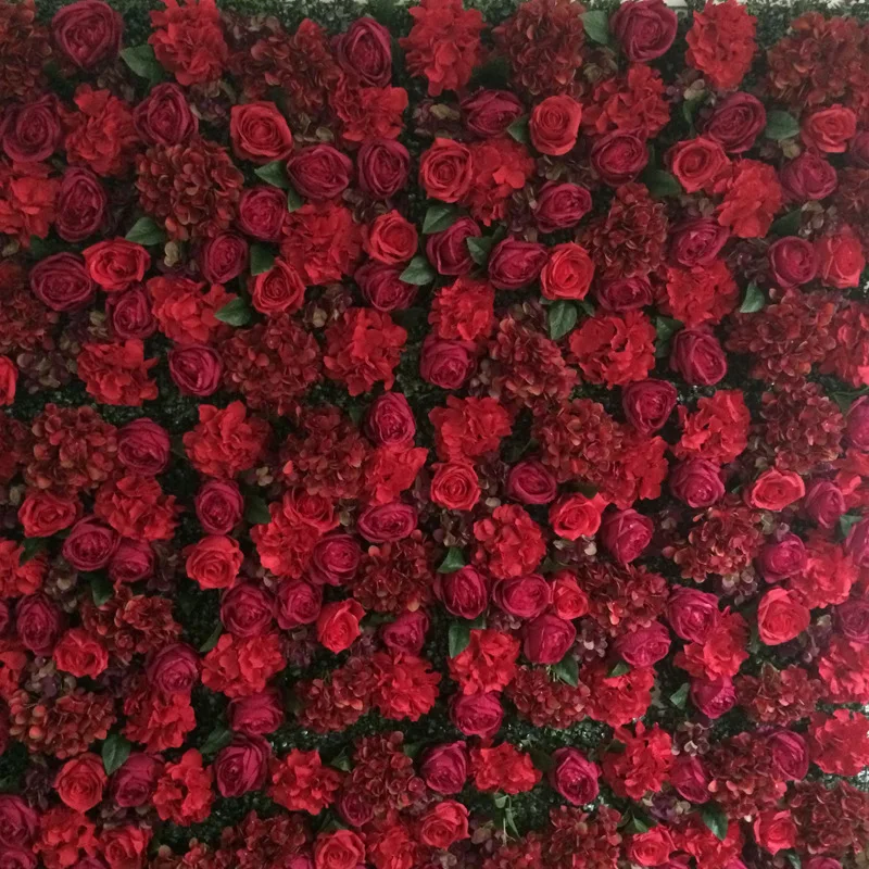 8ft X 8ft Top Quality Luxury Hot Red Flower Backdrop Wedding Flower
