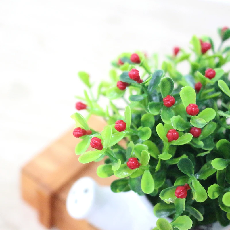 artificial plastic flowers with Ceramics vase cute artificial flower set home decoration for wedding flowers decoration (27)