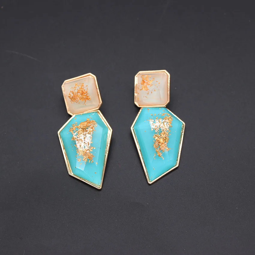 

New Baroque Geometric Drops Marble Pattern Fashion Long Stud Earrings Baroque Fashion Drops Geometric Pattern Stud Earrings 800