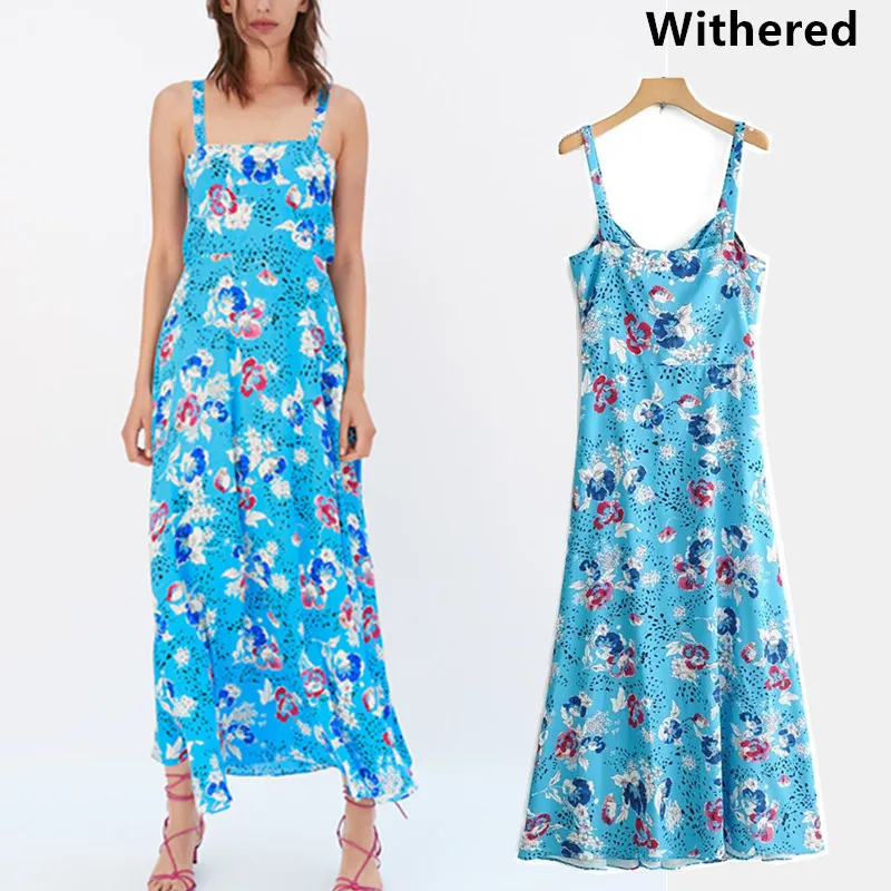 

Withered 2019 summer dress women vestidos print floral hollow out strapless vestidos de fiesta party dress 2 pieces set 0616