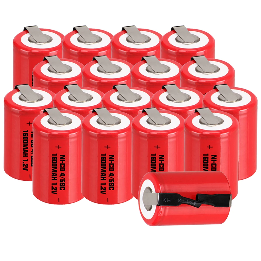 

Lowest price 18 piece 4/5SC battery 1.2v batteries rechargeable 1600mAh nicd battery for power tools akkumulator