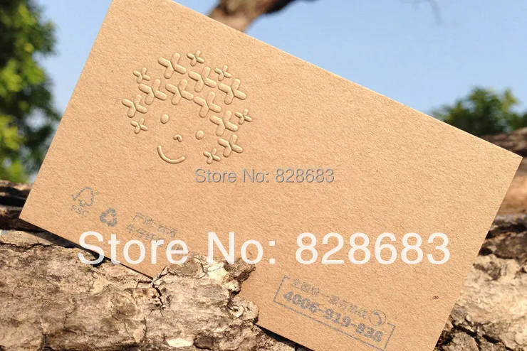 

200 pcs brown kraft card custom business cards printing service in 300gsm 90X54mm in calendars, planners & cards