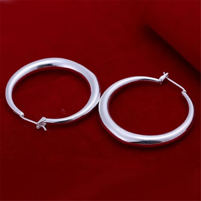

factory price E20 wholesale circle hook silver color earrings high quality fashion classic jewelry wedding women lady E020