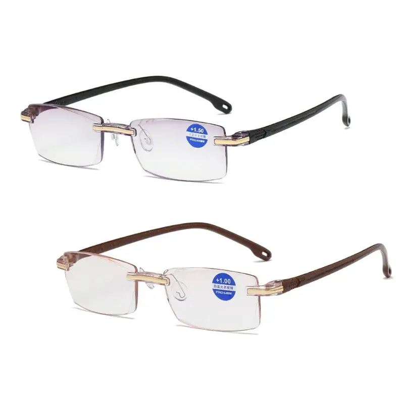 

Ultralight Rimless Reading Glasses Clear Lens Unisex Anti-Blu-Ray Radiation Computer Presbyopia Readers +1.0 To +4.0 Reading