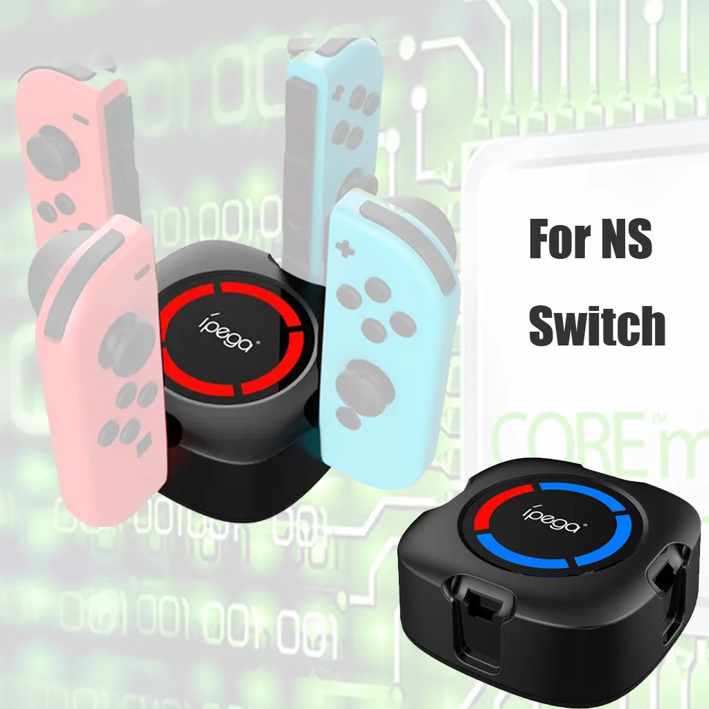 Зарядная док-станция, светодиодный стенд с индикацией для Ns Switch Joy-Con Pro контроллера, зарядное устройство для док-станции