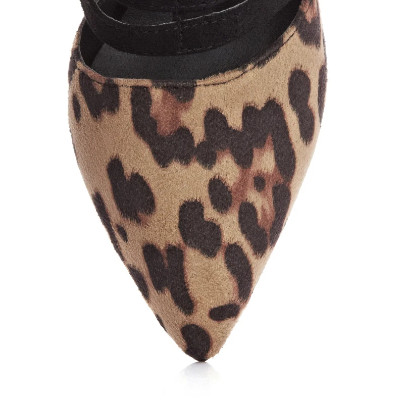 Chainingyee/пикантные вечерние туфли-лодочки с острым носком для ночного клуба женские туфли на высоком каблуке с молнией и пряжкой черного и леопардового цвета Большие размеры 21,5-26,5 см
