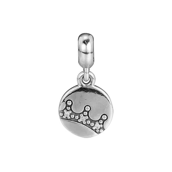 

CKK Silver 925 Jewelry Fits Pandora Bracelets Dazzling Crown Dangle Charm Original Sterling Silver Beads