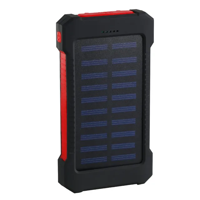 Солнечная батарея водонепроницаемый 30000 мАч Солнечное зарядное устройство 2 usb порта Внешнее зарядное устройство банк питания для samsung Xiaomi Mi iphone 6 7 8 XS - Цвет: Красный