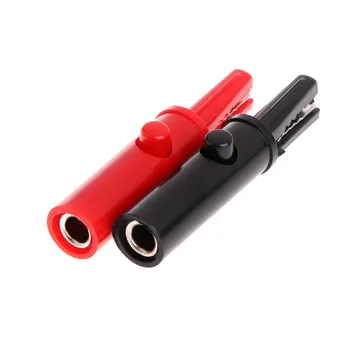 

2 Pcs Push Button Type Full Protective Alligator Clips For Professional Multimeter