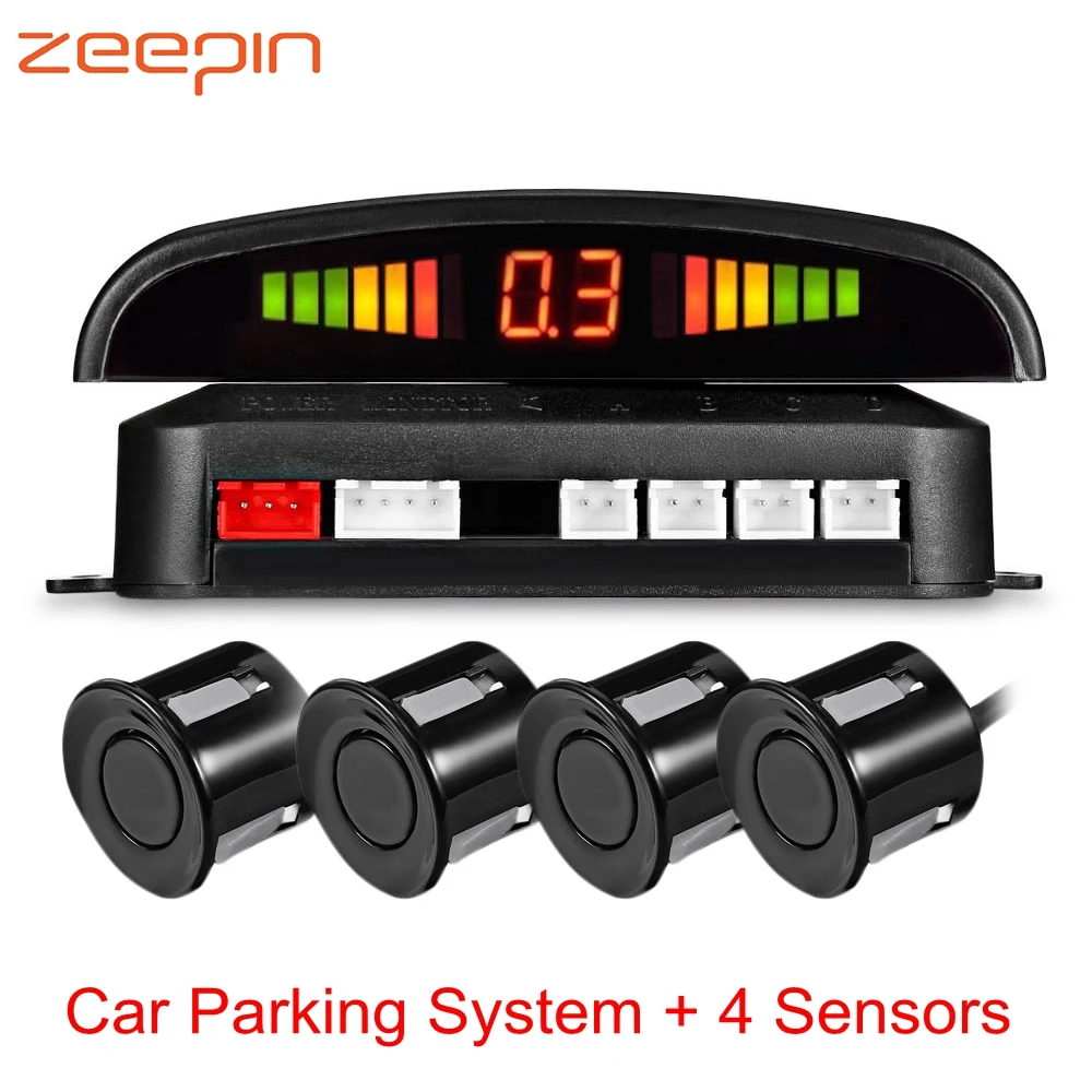 

Car Parking Sensor with 4 Sensors Auto Parktronic LED Reversing Backup Car Parking Radar Monitor Distance Detector Alarm System