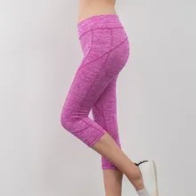 

2017 New Women Sporting Leggings Fashion Summer Stitching elastic waist capri pants fitness leggins