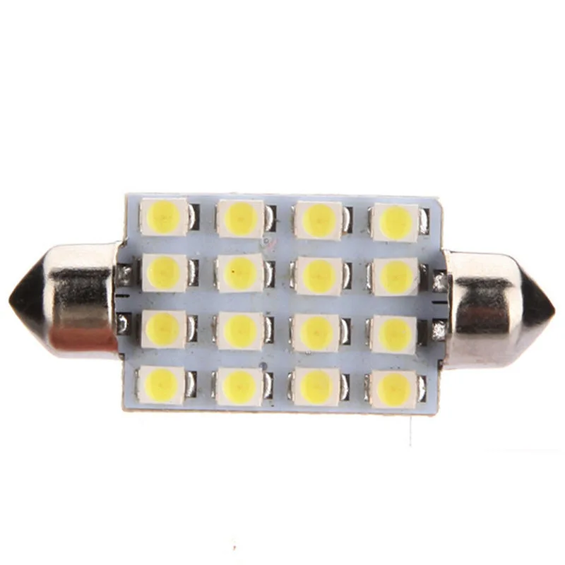 Leites 300pcs 31mm 36mm 39mm 41mm 3528 1210 SMD 16 LED Car Auto Festoon Dome Interior Map Lights Bulb Lamp for DC 12V (3)